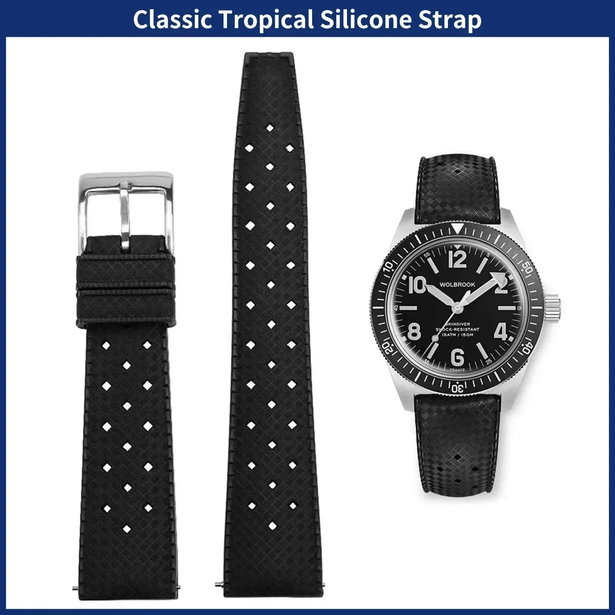 Watches Rolex Smartwatch - FKM watch Strap 20mm 22mm Tropical