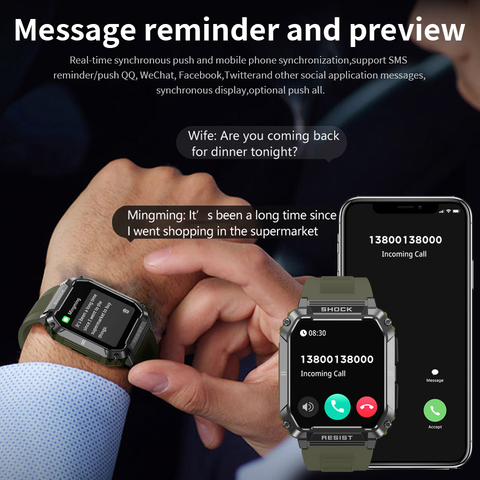 LIGE Men's Smartwatch Health B - огляд і ціна Smartwatch Watches For Sale