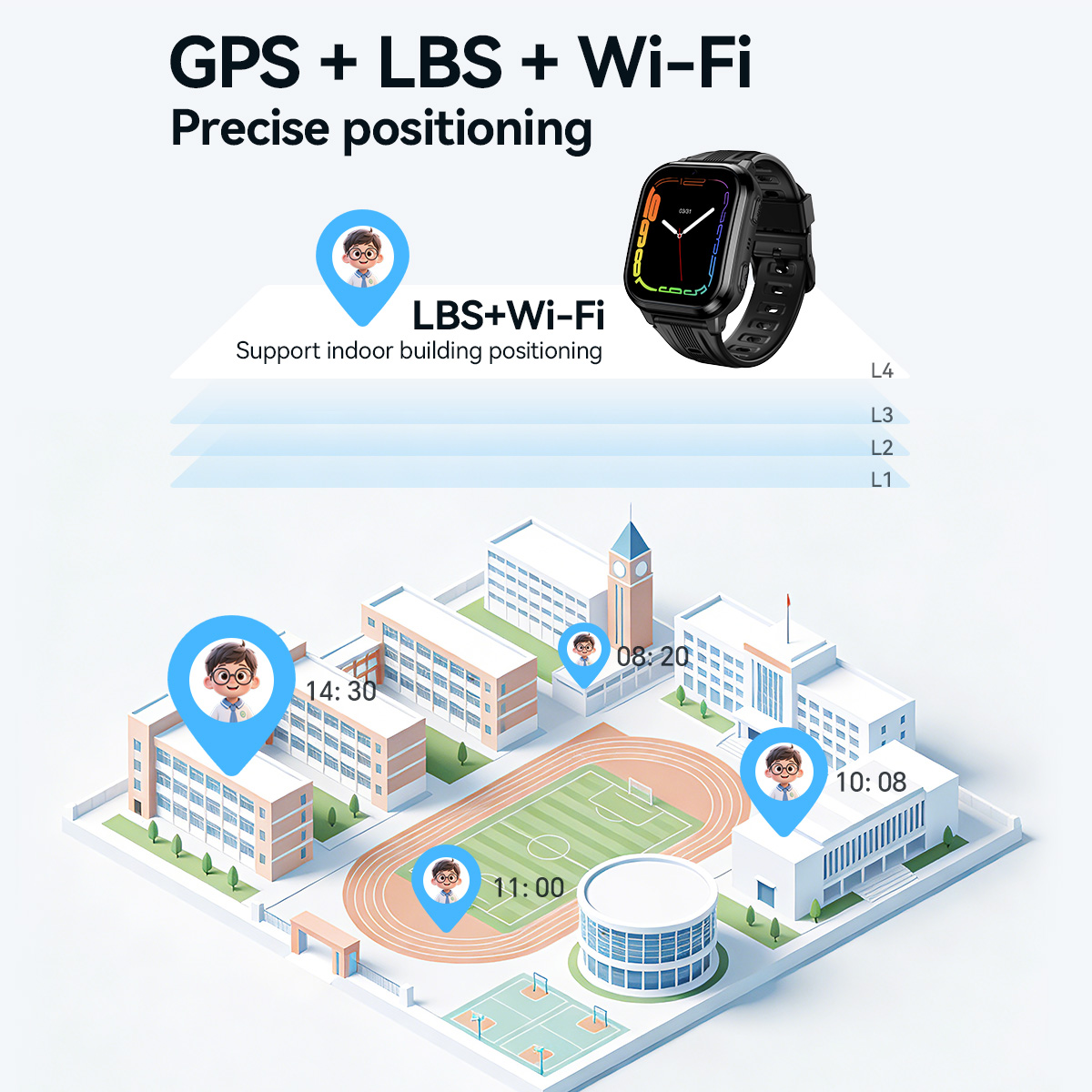 HOCO Y108 1.69inch HD LCD Curv - огляд і ціна Smartwatch Watches For Kid Boy With Gps
